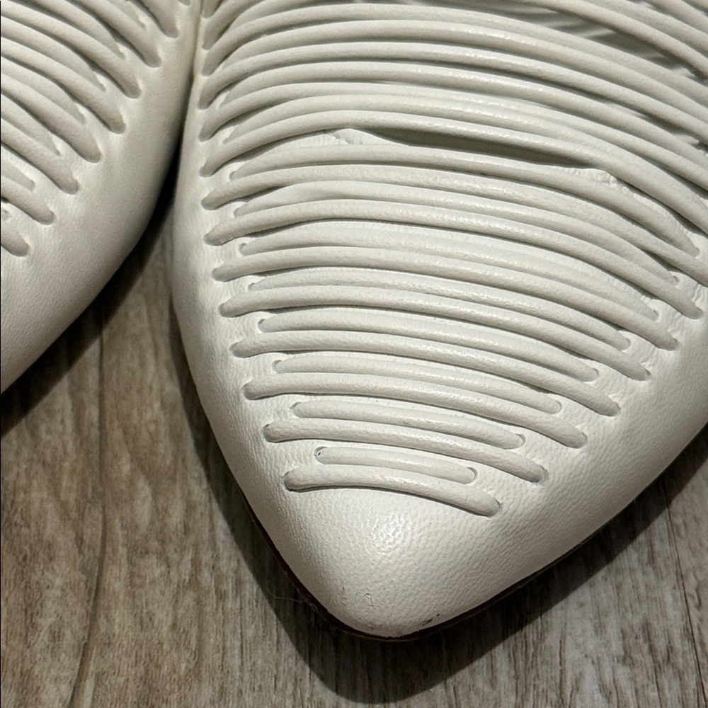 Tory Burch White Woven Pointed-Toe Slip-On Mules - Picture 4 of 12